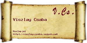 Viszlay Csaba névjegykártya